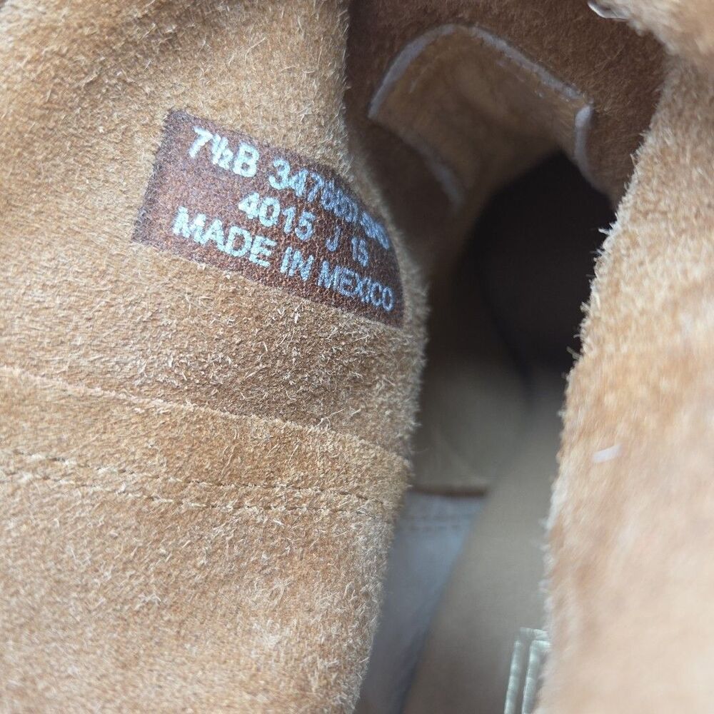 Frye Ilana Short Fringe Pull On Ankle Boots in Sand (Light Brown) Size 7.5B - Picture 8 of 8